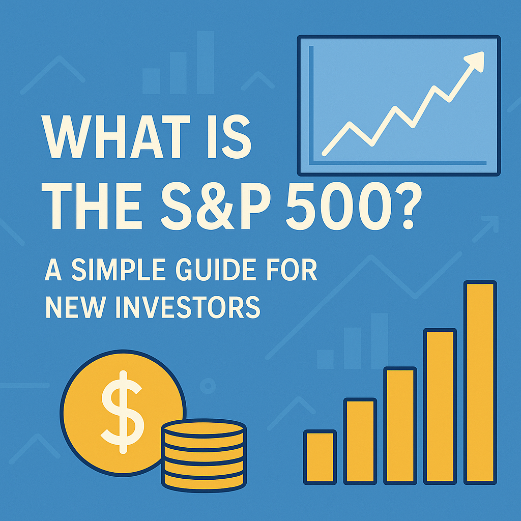 Two professionals in a modern office discussing the S&P 500, with charts and financial documents on the table and a stock market graph on a monitor in the background.